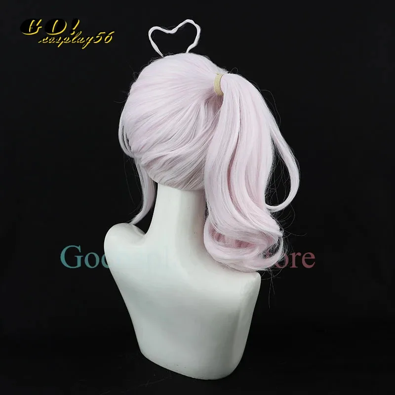 2025 Vtuber ماريا ماريونيت شعر مستعار تأثيري الوردي الأرجواني مجعد الشعر متموج ذيل حصان دمية 6th ILUNA المعبود Youtuber أغطية الرأس #1