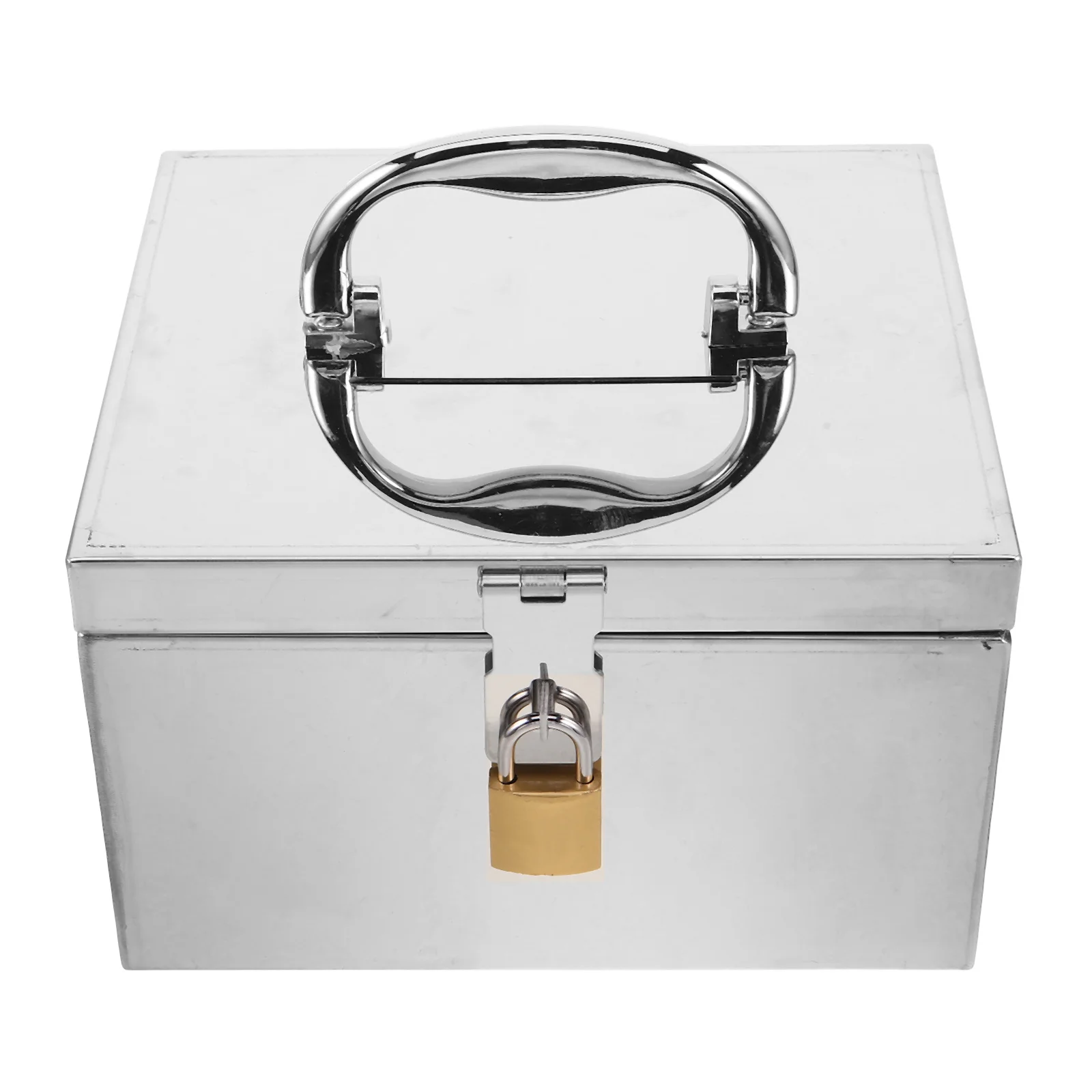 

Locking Stainless Steel Money Box Heavy Duty Cash Organizer Rectangular Storage Jar for Secure Savings Metal Bank for Adults