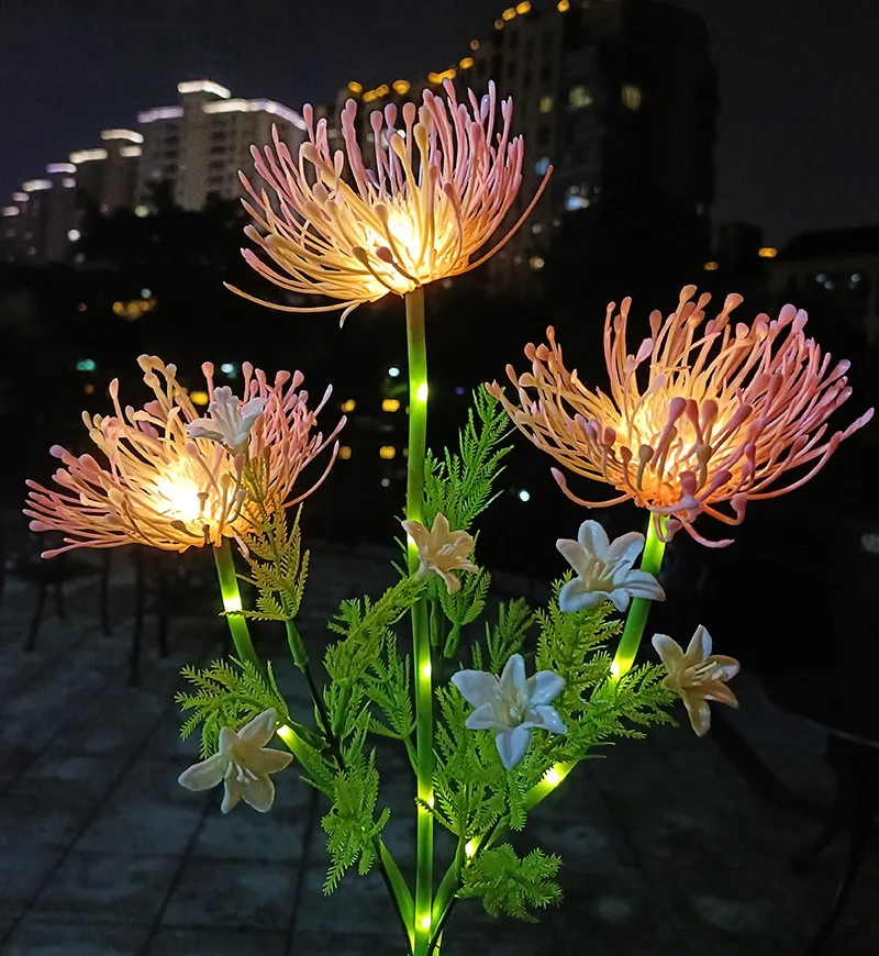 Bruiloftsfeest Vakantie Tuindecoratie Simulatieplanten Buiten Zomer Tuinverlichting voor Solar LED Gazonlamp Eeuwige bloem