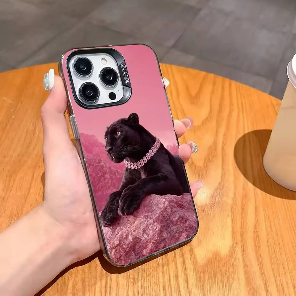 Fierce B-Black J-Jaguar  Phone Case For iPhone 17,16,15,14,13,12,11 Plus,Pro Max,XS,Colorful Silver Black Cover