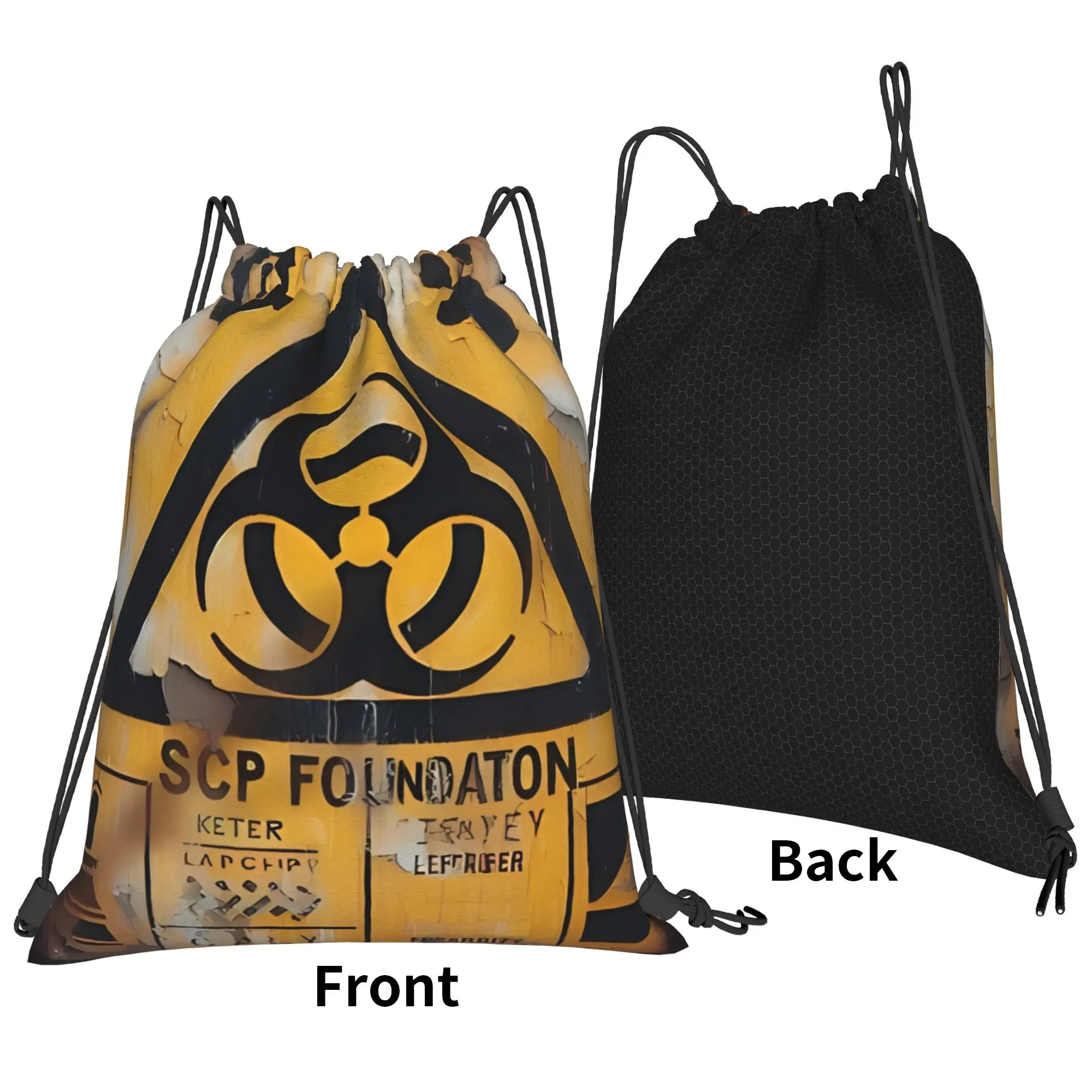 horror aesthetic Keter Worn Out Sign SCP Foundation Portable Sports Drawstring Bags Riding gym Backpack gift Storage Backpacks