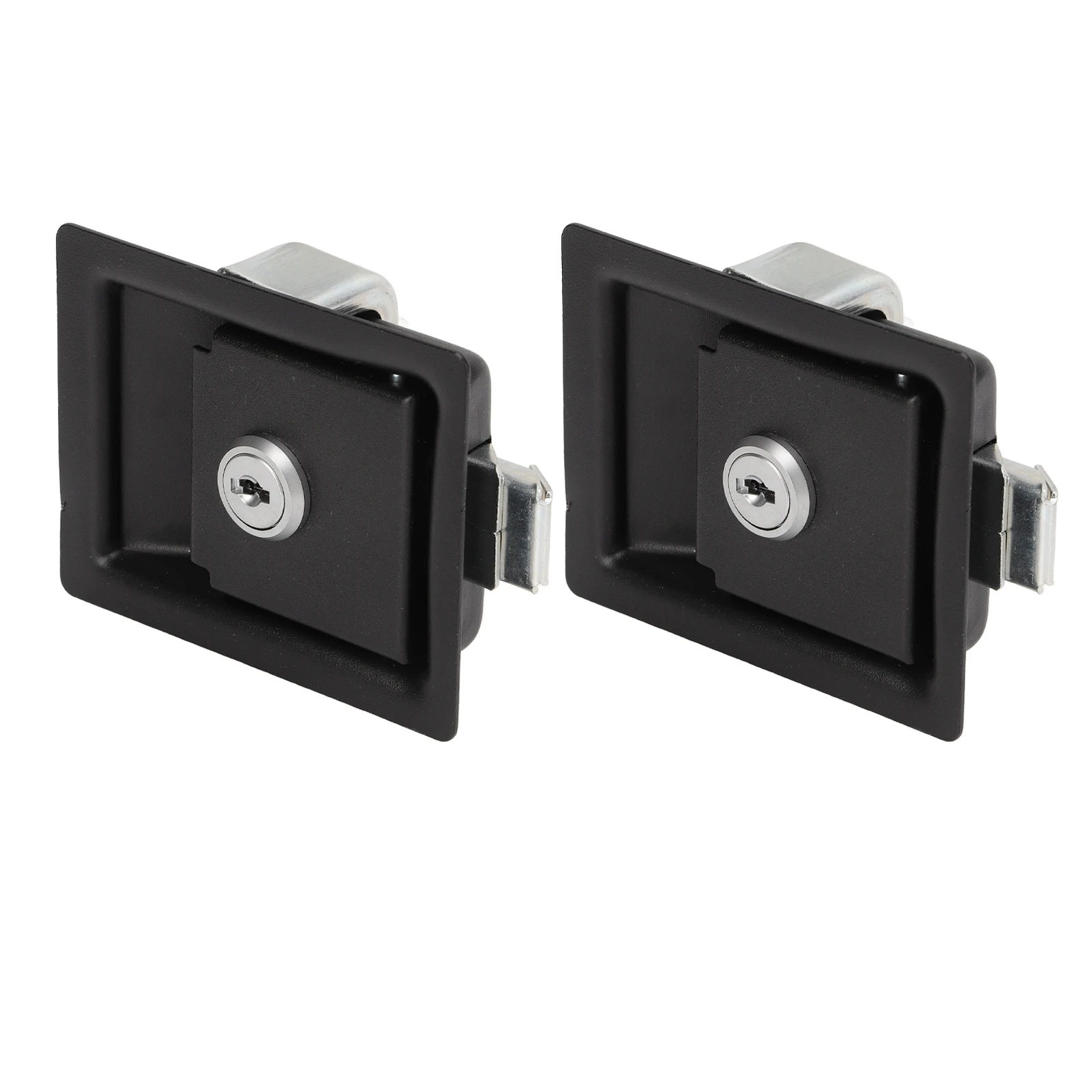 2 Pcs RV Handle Latch Carbon Steel Zinc Alloy Embedded Panel Toolbox Cabinet Lock for Trailers Car RV Door Lock RV Handle