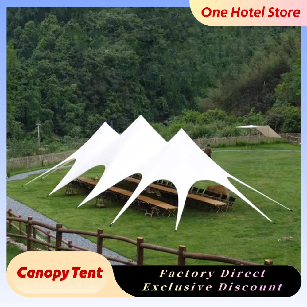 Large Outdoor Star Shade Canopy Tent Waterproof Stretch Tent for Wedding Party Garden Event Camping Use Large Tensile Canopy