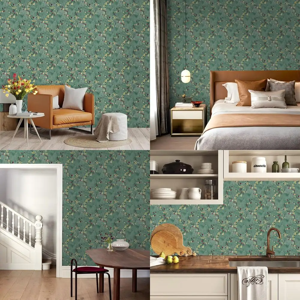 TEMU Vintage Floral Wallpaper Self Adhesive Thick Flower Wall Sticker for Bedroom Living Room Wall Refurbishment JIT Shipping