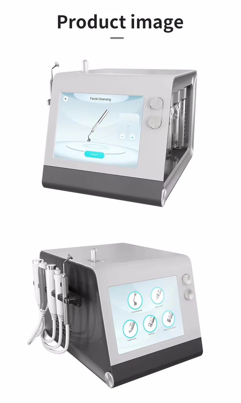 5 en 1 limpieza profunda de la piel de la cara ance hidra oxígeno dermoabrasión ance limpieza de la piel estiramiento CO2 máquina facial