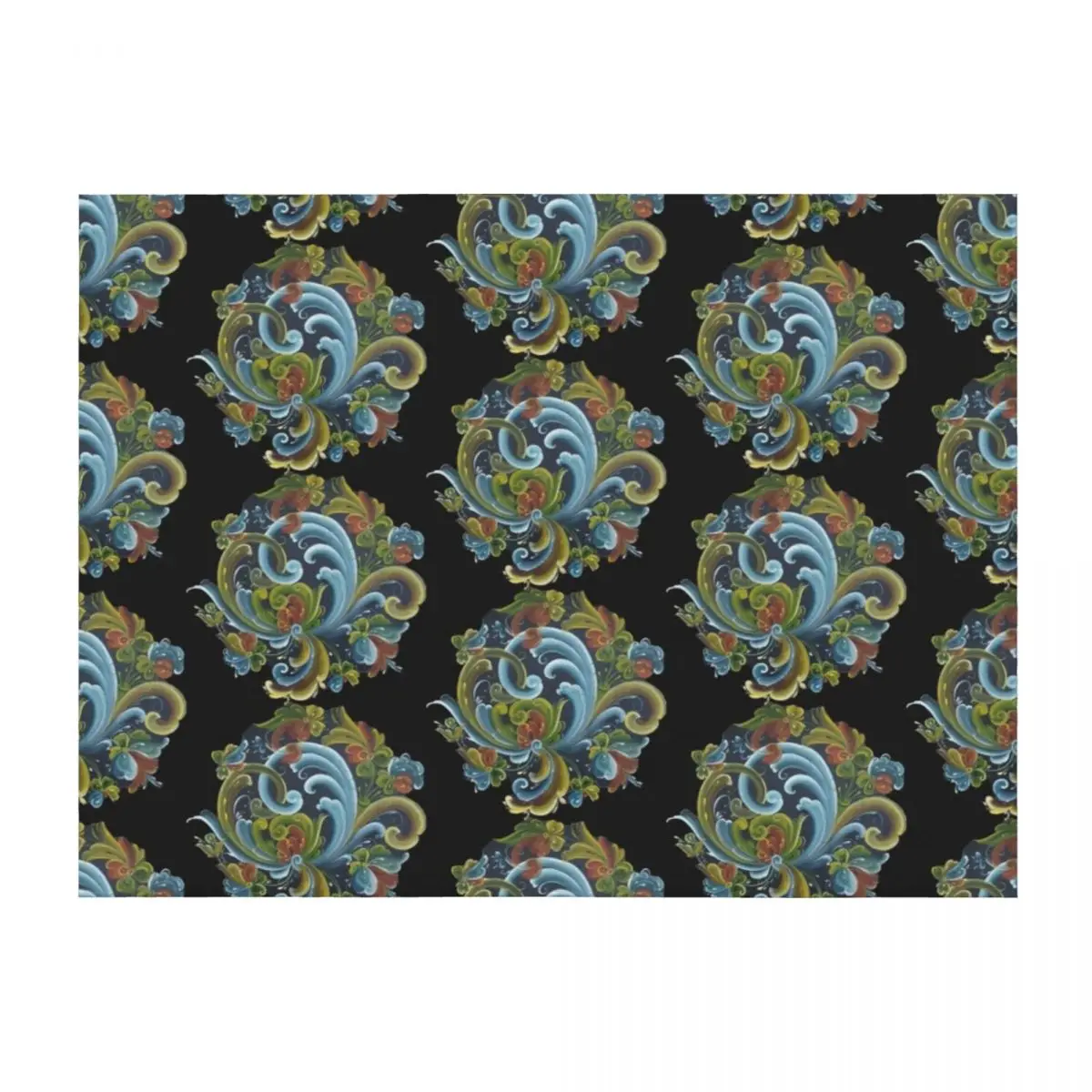 

Traditional Norwegian Telemark Rosemaling Throw Blanket Decorative Beds Decorative Sofa Comforter Extra Large Throw Blankets