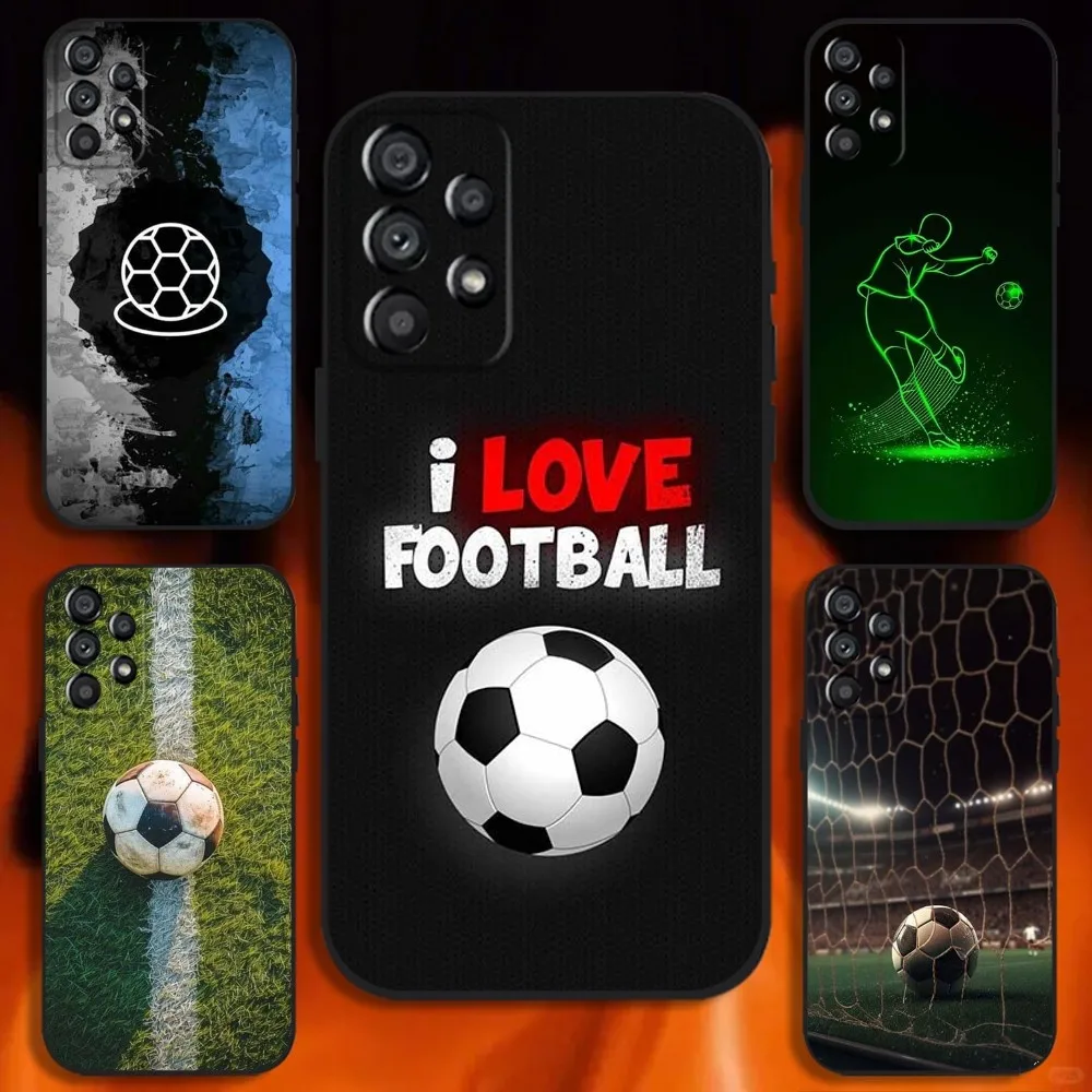 

Football Soccer Ball Phone Case For Samsung Galaxy A20,A21s,A22,A31,A32,A52,A53,A72,73,A80 Soft Black Cover