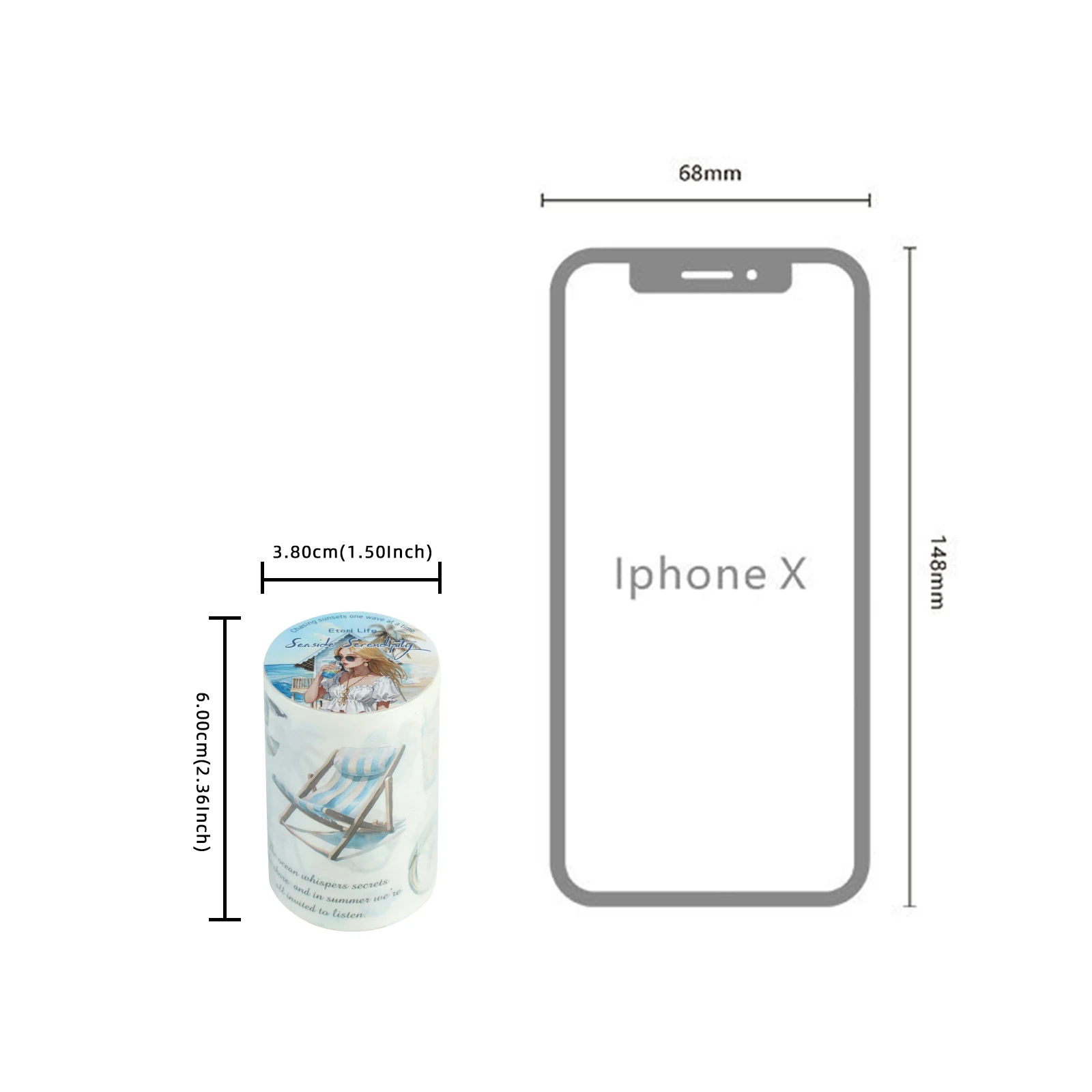 قطعة واحدة من ملصقات شريطية للمناظر الطبيعية الصيفية لأجهزة الكمبيوتر المحمول والثلاجة والدراجة وديكور المنزل الجمالي الصيفي هدية عيد ميلاد #2