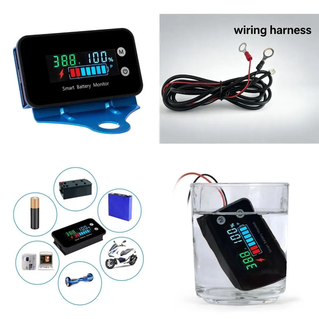 7-100V Electricity Meter Digital LCD Display Car Battery Charges Levels Indicators