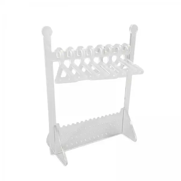 Clear Acrylic Jewelry Storage Organizer Mini Earring Display Holder with Hangers Showcase Stand for Bedroom Necklace Bracelet