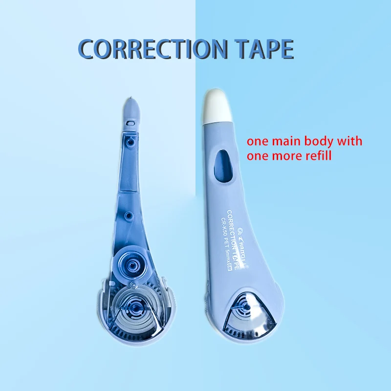 6 sets of main body with replacement core white out, smooth and fast drying, large capacity correction tape