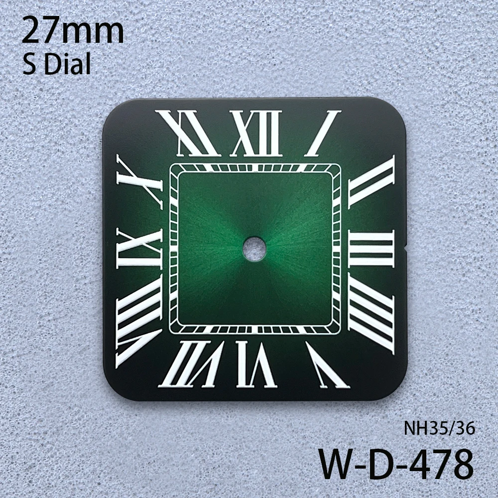 27mm S Logo Square Dial Fit NH35/NH36/4R/7S Japanese Movement Sunray/Matte High-Quality Dial Watch Modification Accessories