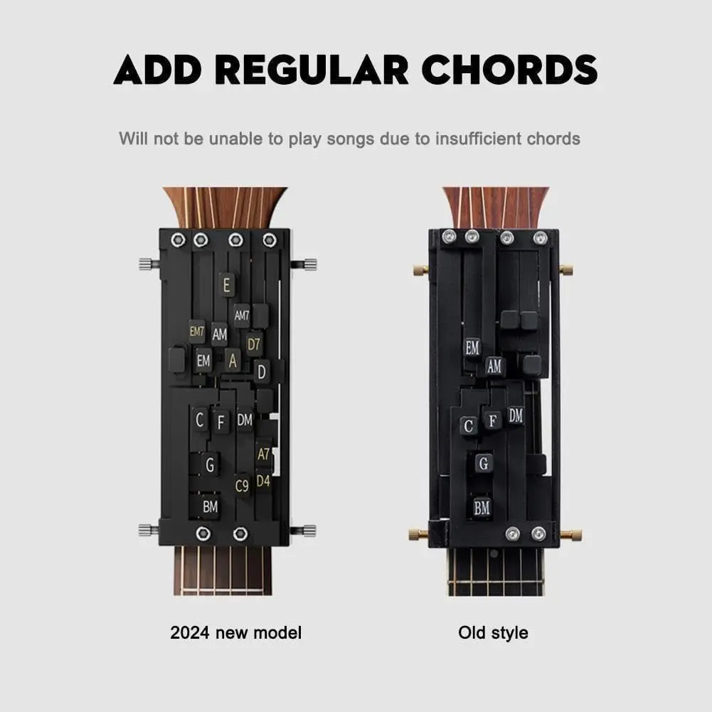 Guitar Chord Trainer With Fingering Buttons For 38 to 42 Inch Folk Acoustic Guitars One Touch Practice Aid for Teens and Adults