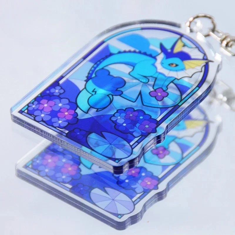 พวงกุญแจอะคริลิคอะนิเมะ อีวุยลูชั่น ลีฟีออน ซิลเวียน เอสเปียน กลาเซียน เฟลเรียน อีวุย ไอบราฮิโมวิช'ส การ์เด้น พร้อมจี้หน้าต่างสี