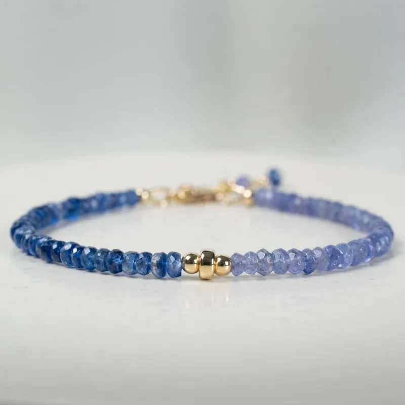 Exquisite blue sapphire tanzanite bracelet