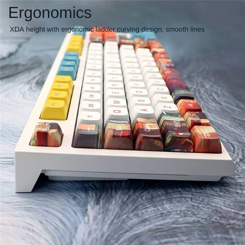 abfking-–-capuchons-de-touches-pbt-133-touches-profil-xda-barre-d'espace-7u-barre-d'espace-divisee-sublimation-cinq-faces-pour-clavier-mecanique