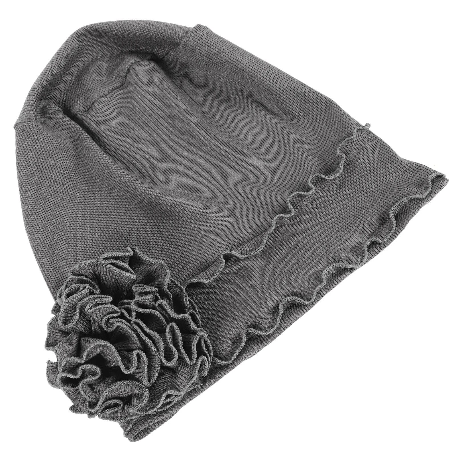 قبعة عمامة كبيرة على شكل زهرة للنساء، أغطية رأس كيميائية، غطاء للسرطان، غطاء شعر ناعم قابل للتنفس لحماية فروة الرأس #5