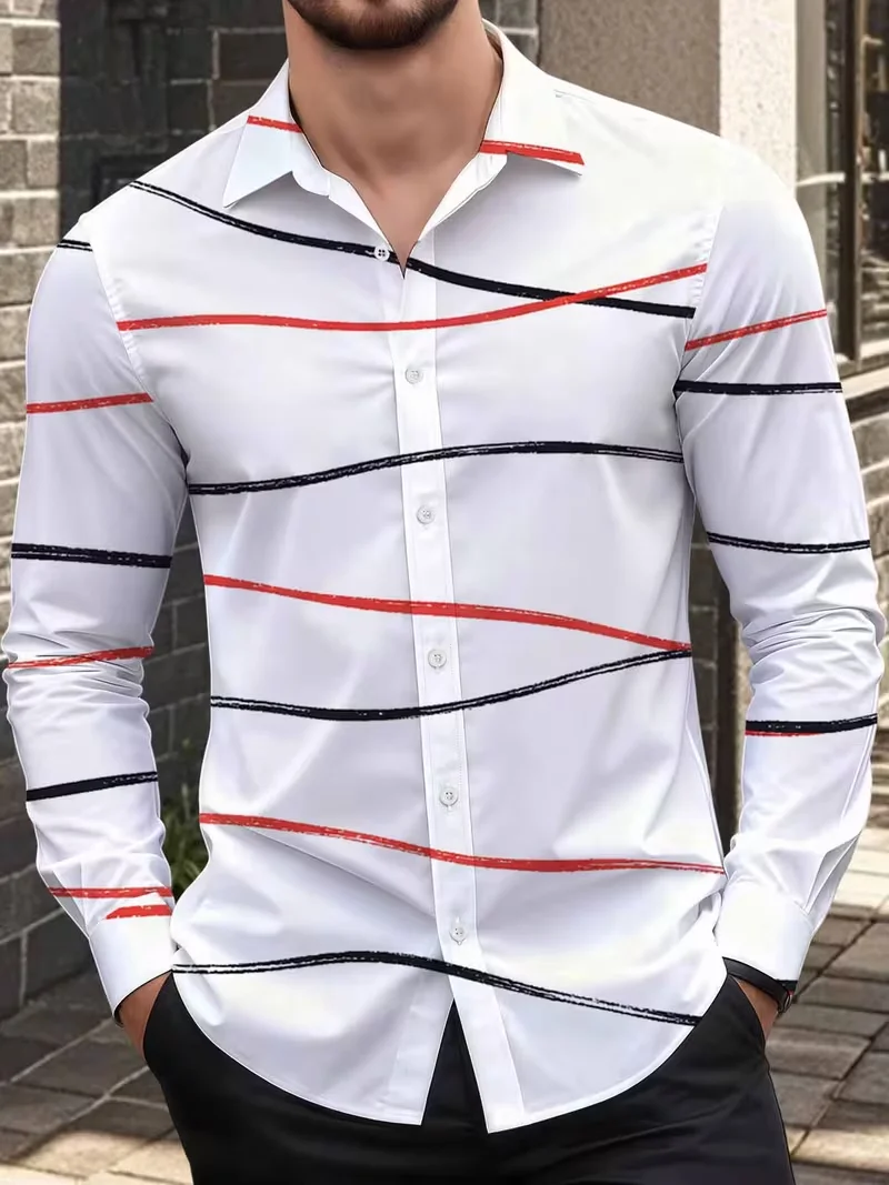 Men's 3D Black Floral Leaf Art Print Long Sleeve Shirt Lapel Collar Button Down Casual Dress Shirt Hawaiian Streetwear Plus Size