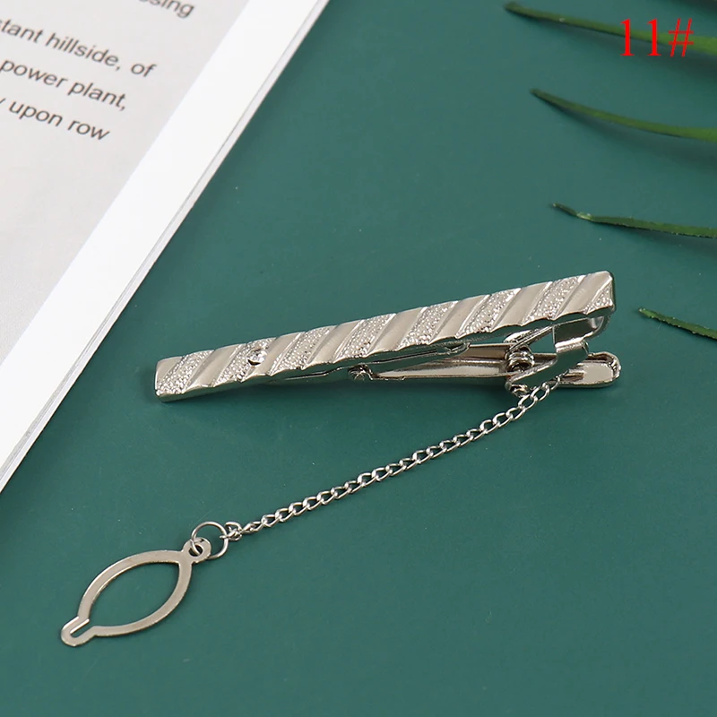 1Pc New Men Silver Necktie Tie Clip Stainless Steel Plain Clasp Bars Pins Clips