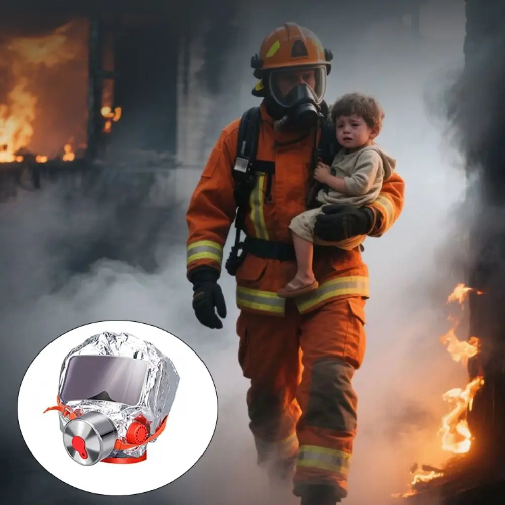 Multi-Layered Filter Fire Escape Mask Easy-Fit Hood Self-Rescue Breathing Apparatus Smoke Filter Respirator Fireproof Filter