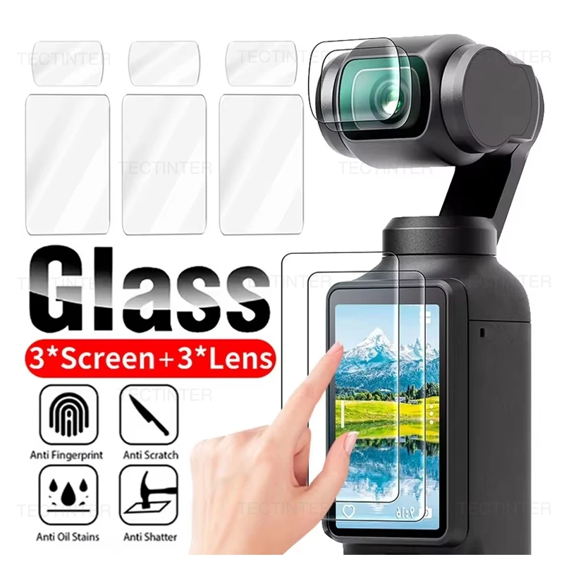 Film en verre tremp� pour DJI OSMO Pocket 3 & 4, protecteur d'�cran, duret� 9H, protecteur d'objectif d'appareil photo pour accessoires DJI Pocket 3