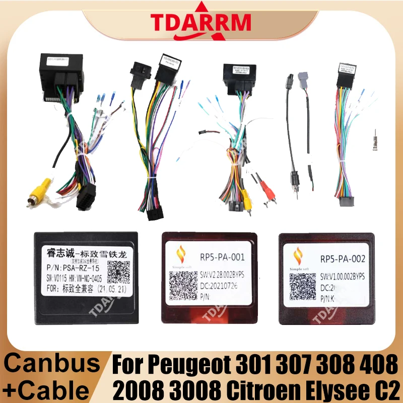 Car Wiring Harness Adapter Canbus Box Decoder For Peugeot 206 207 307 308 406 407 408 508 607 2008 3008 4008 5008 Citroen Elysee