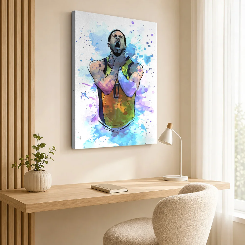 Basketball Player Watercolor Art Canvas Print Poster Personalized Photo Sports Portrait Wall Paintings Decoration for Man Cave