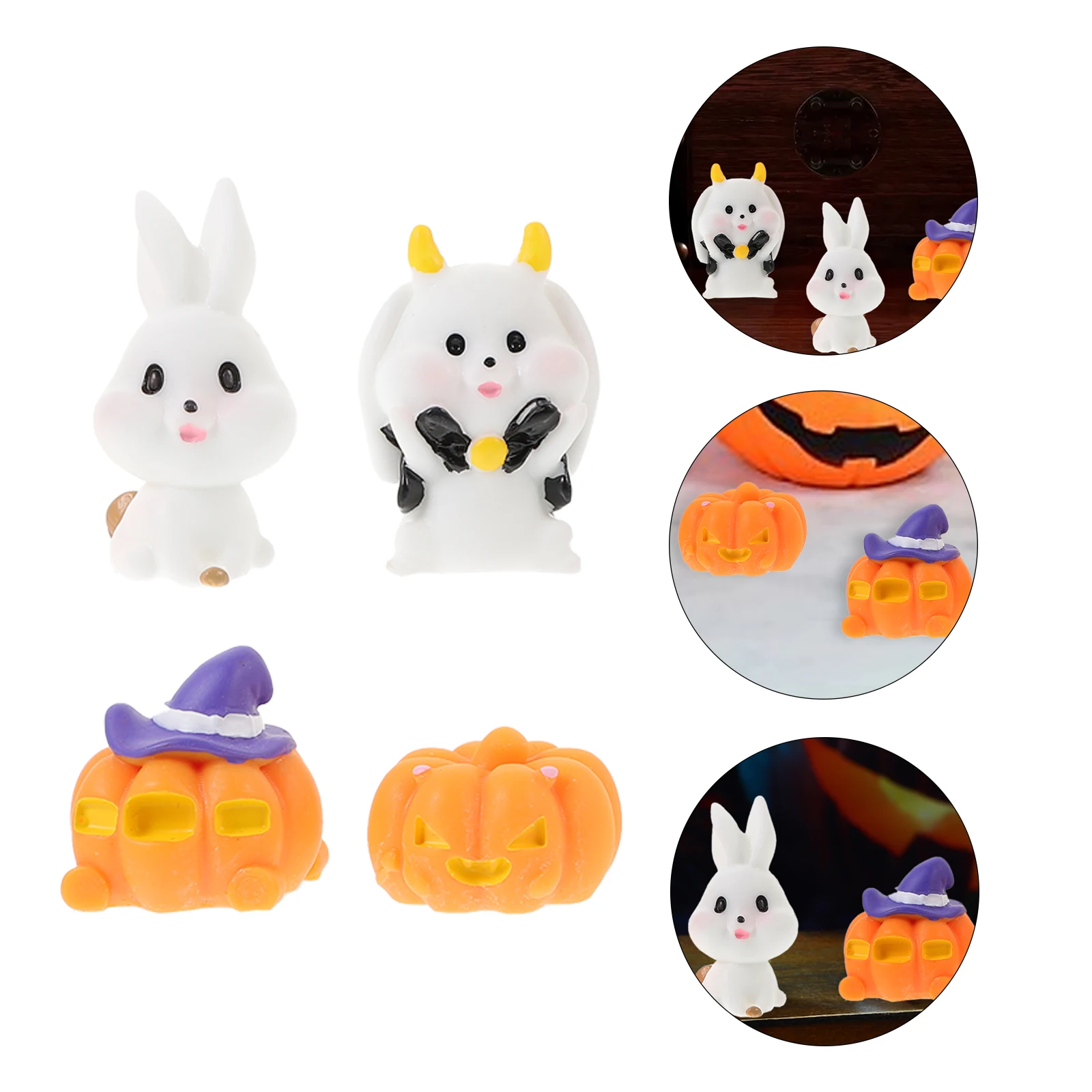 

20 Pcs Pumpkin Halloween naments naments Prop Halloween Resin Miniatures Party Props Home Decor Micro L scape Toys