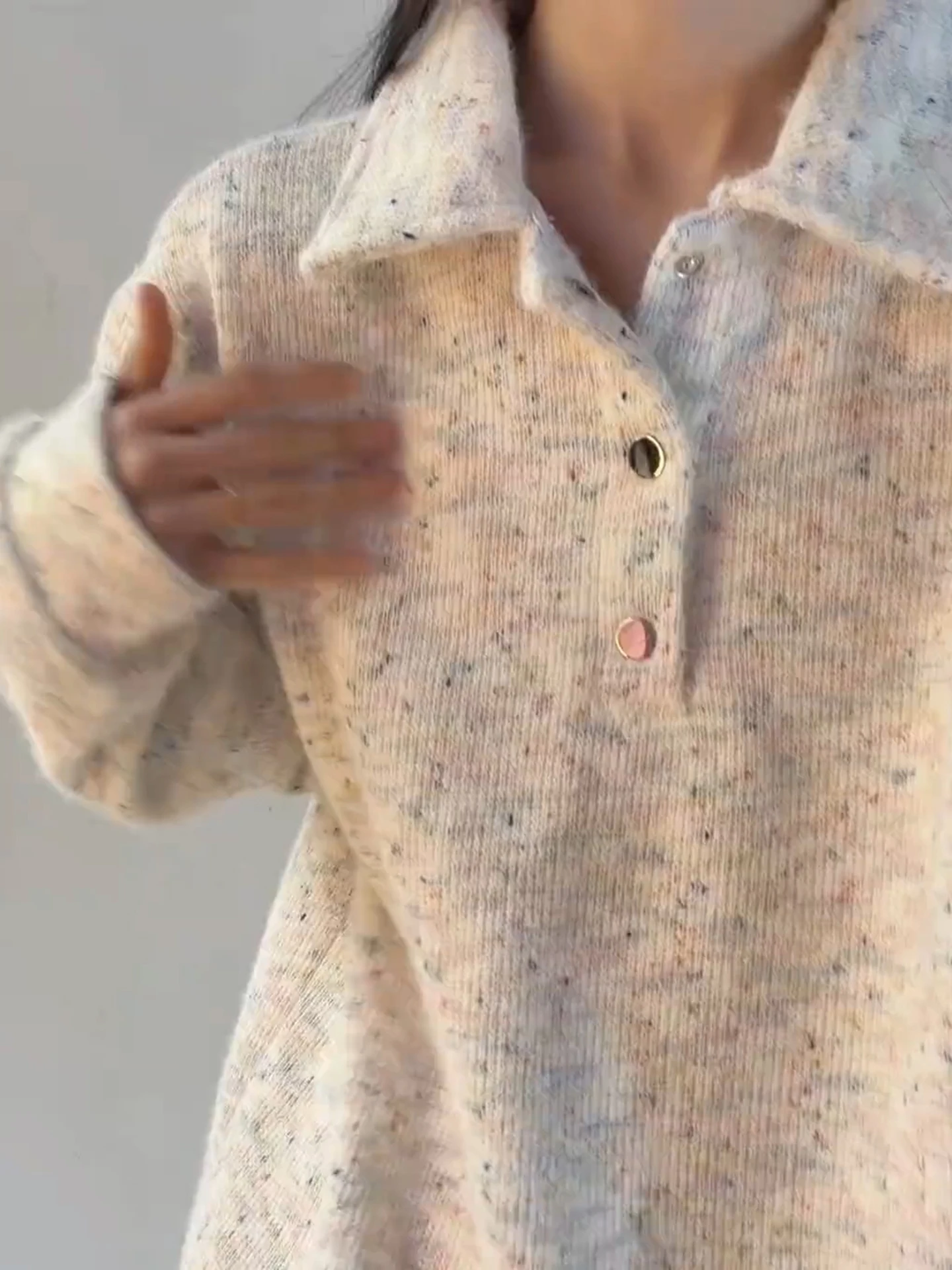 

Ретро-свитшот в американском стиле с цветным воротником, свободный крой, длинный рукав, унисекс, осень-зима, вязаный базовый джемпер, молодежный тренд