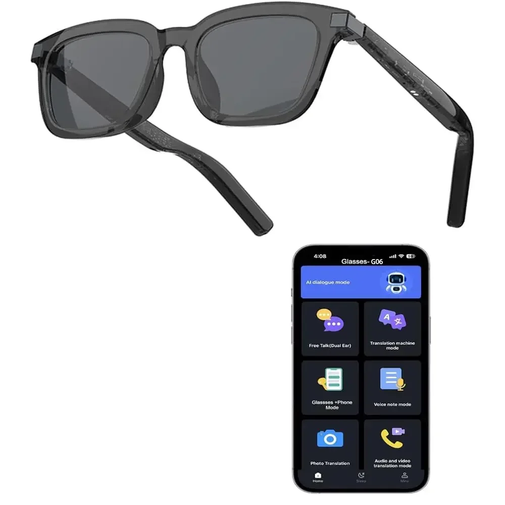 

Ailexpress-Free Shipping-Best Tech Gifts 2025 AI Translation Sun Glasses Smart Voice & Photo Translator, Dual Touch Control, Aut