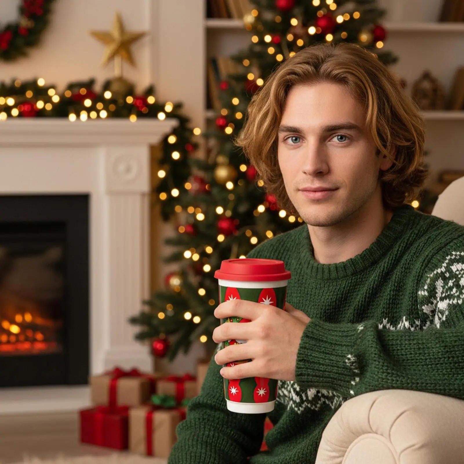 Christmas Tumblers 580ml Ceramic Holiday Drinkware Travel Coffee Mug For Women Coworkers Men Friends Family Adults