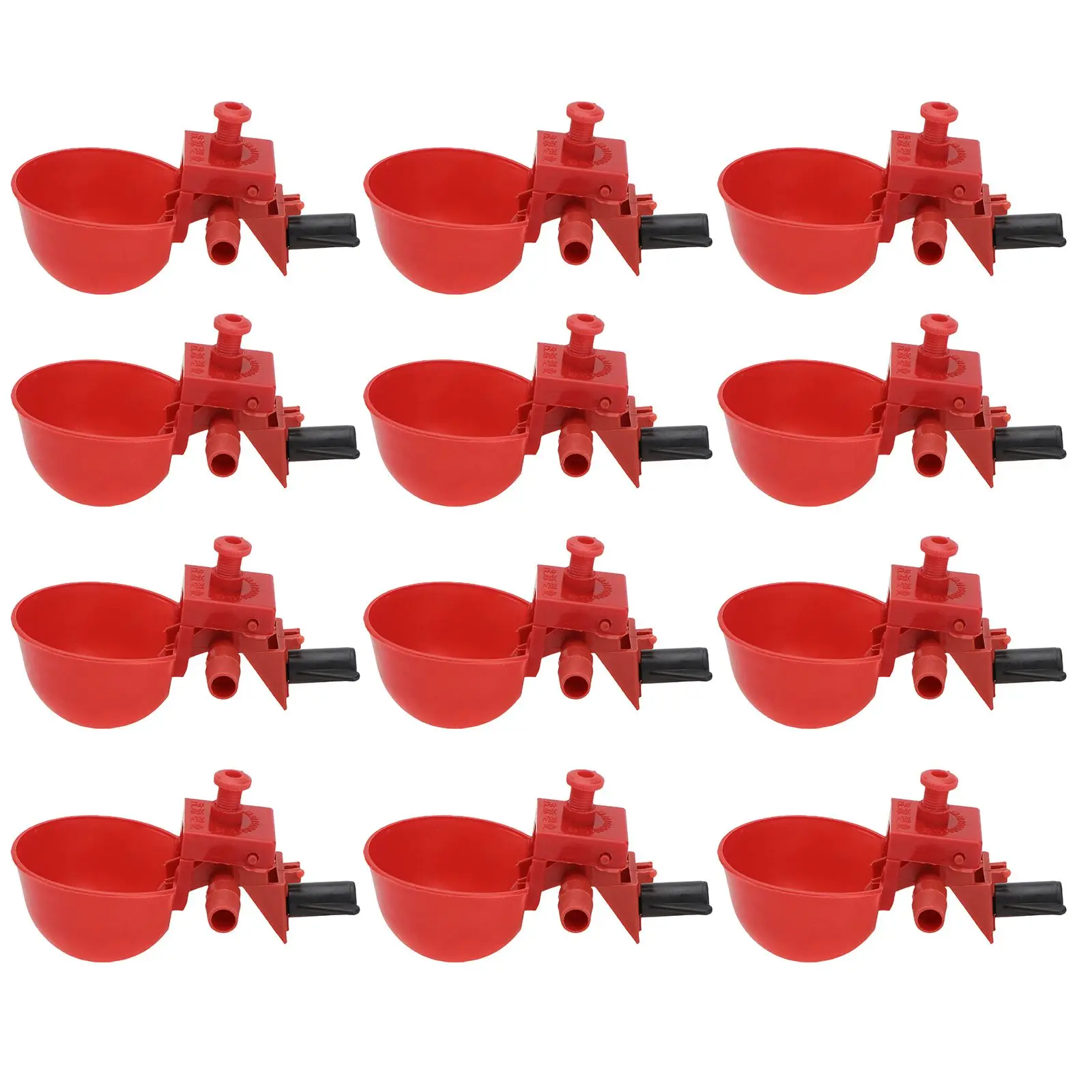 

12PCS Automatic Drinking Bowl Durable ABS Chicken Water Drinker Pigeon Quail Bird Feeder Clean Outdoor Farm Use