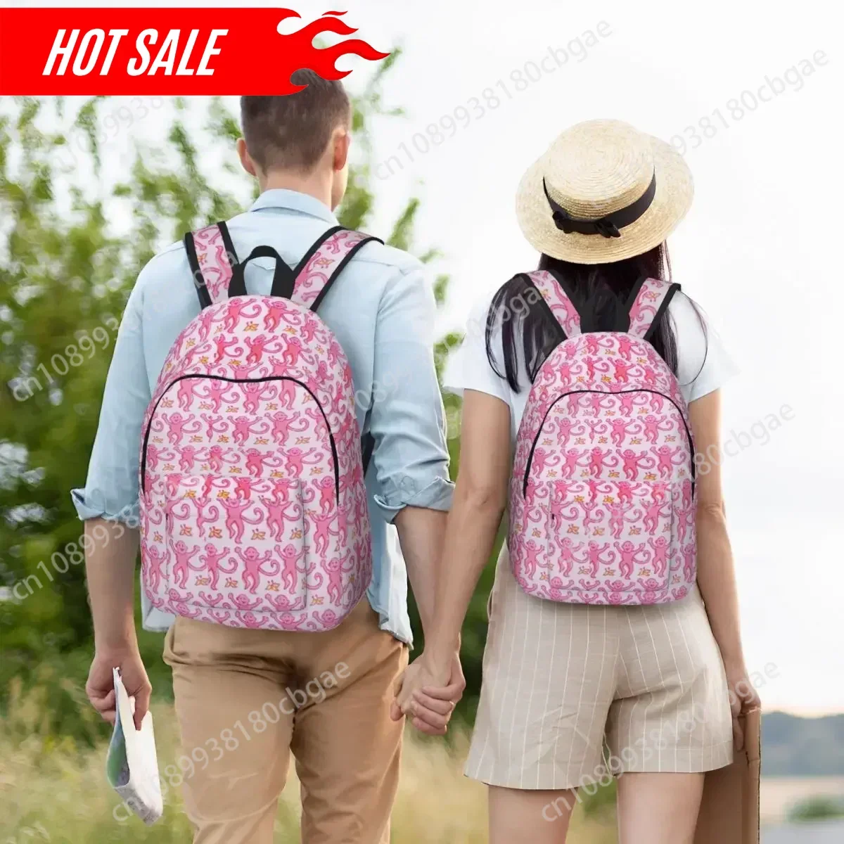 Hot Pink Preppy Monkeys Backpack Animal Outdoor Style Backpacks Student Designer Print School Bags Cool Rucksack Christmas Gift