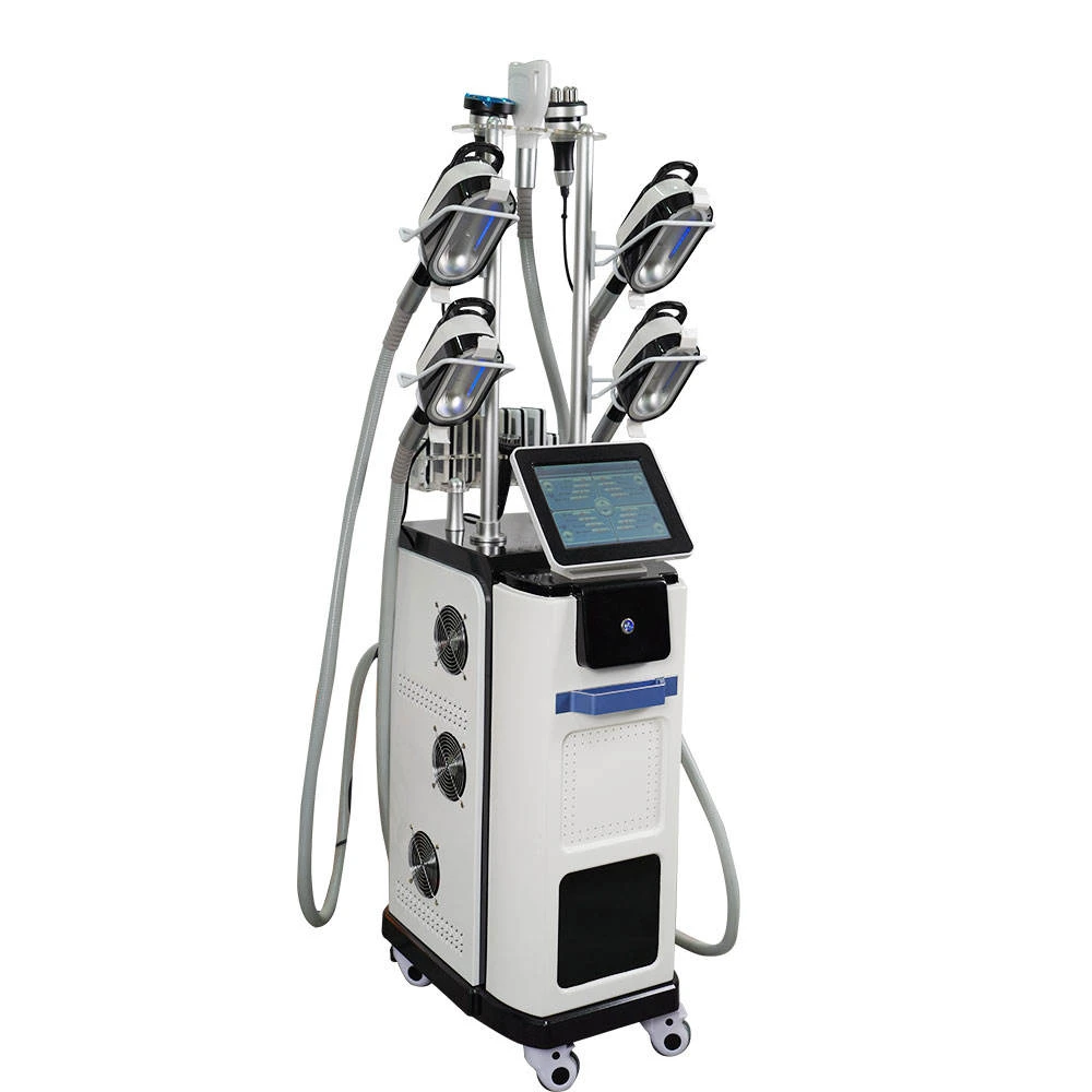9 IN 1 Schönheitsgerät 5 Kryo-Handstücke Lipo Laser Kavitation RF 360 °   Kühlende Vakuum-Salon-Körperformungsgeräte