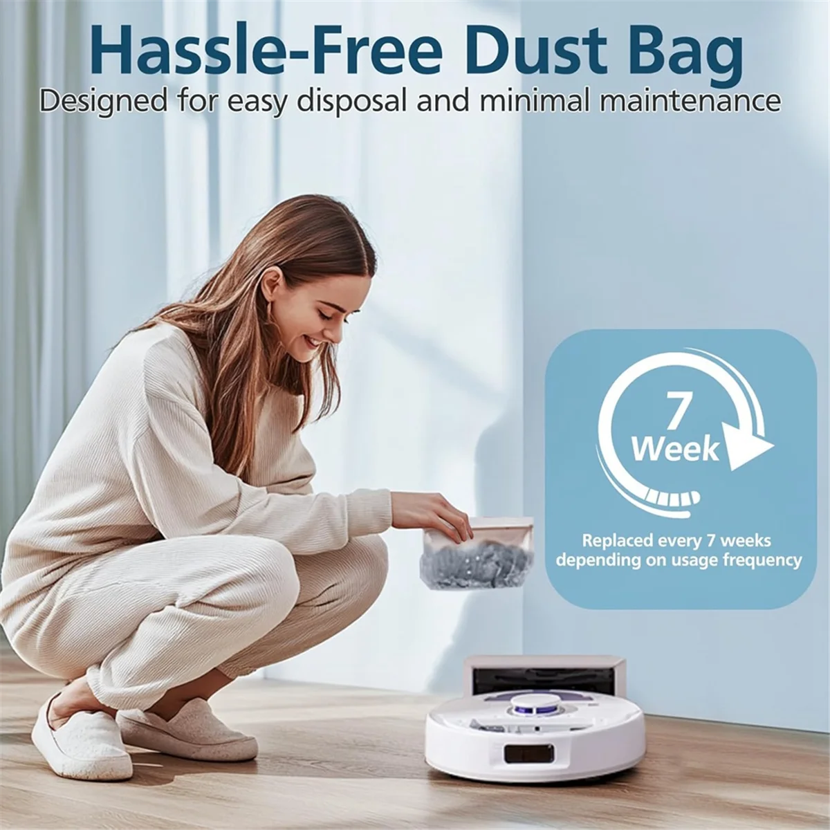 أكياس الغبار لـ Freo X Ultra & Freo X Plus Robot Vacuum كيس الغبار القابل للتصرف مع فلتر Hepa المدمج-A07G