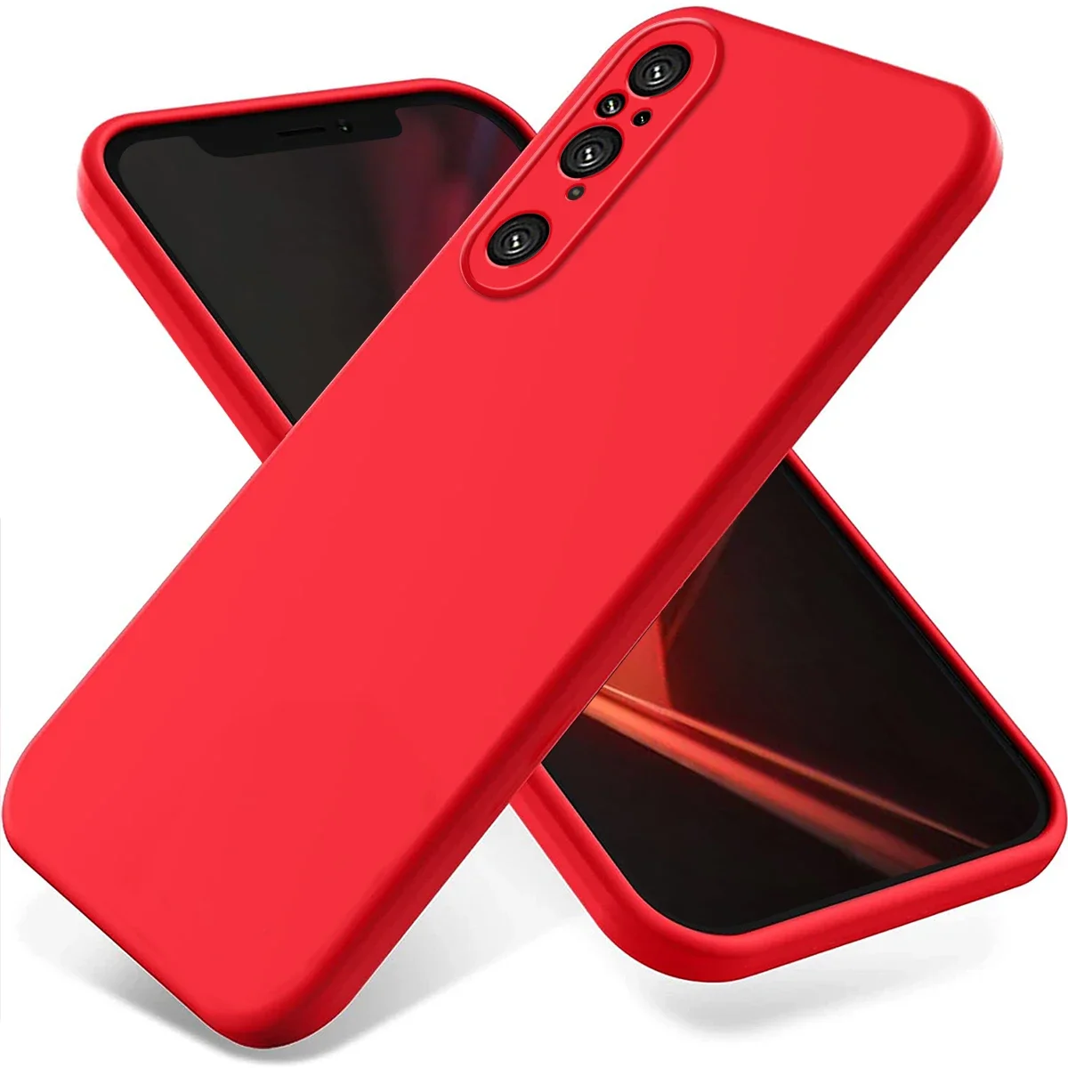 Capa de Silicone Líquido para Sony Xperia, Capa com Alça, Funda para Sony Xperia 1 5 10 V Proteção