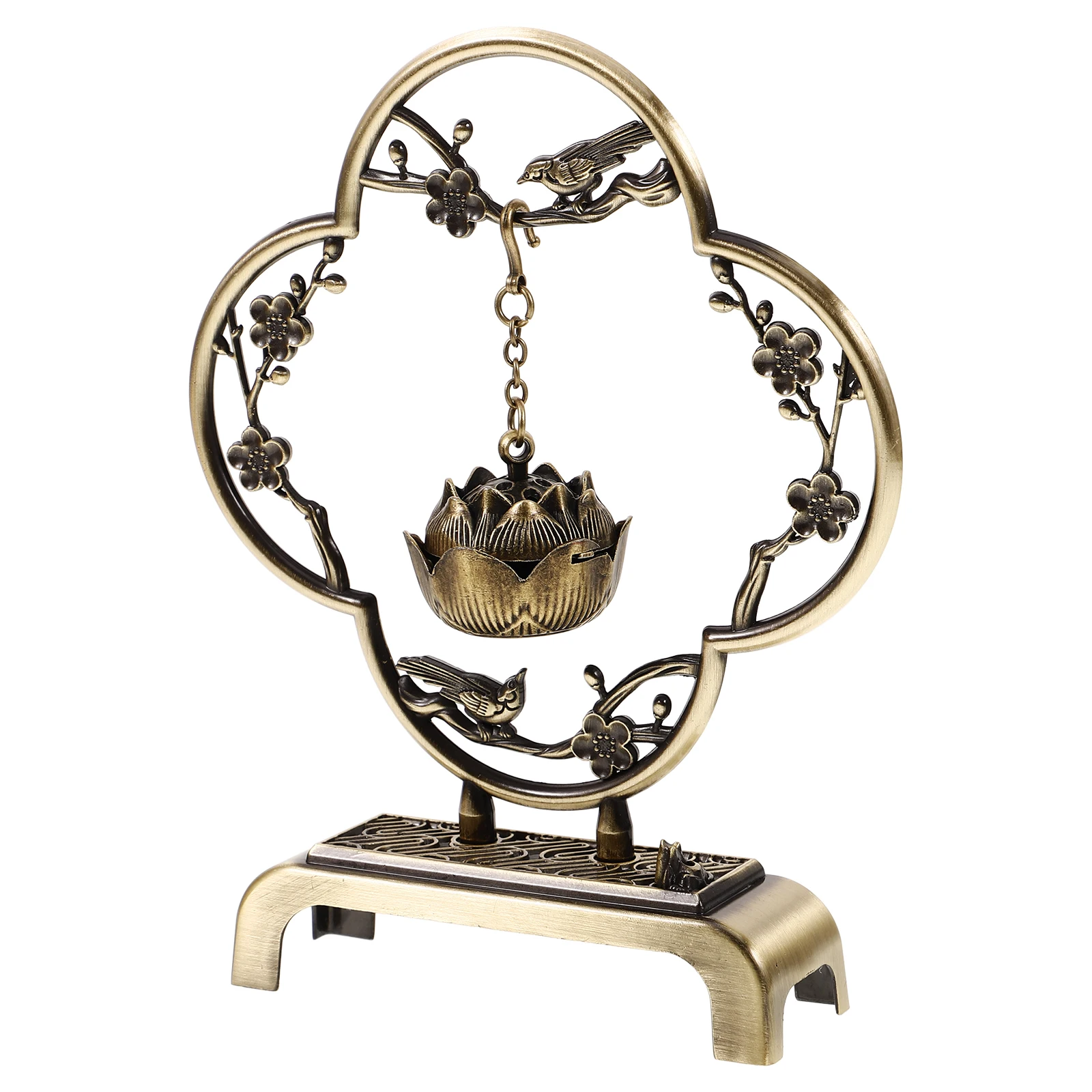 

Creative Incense Burner Aesthetic Alloy Censer Holder Home Decor Indoor Outdoor Ash Collector Metal Vintage Design Aromatherapy