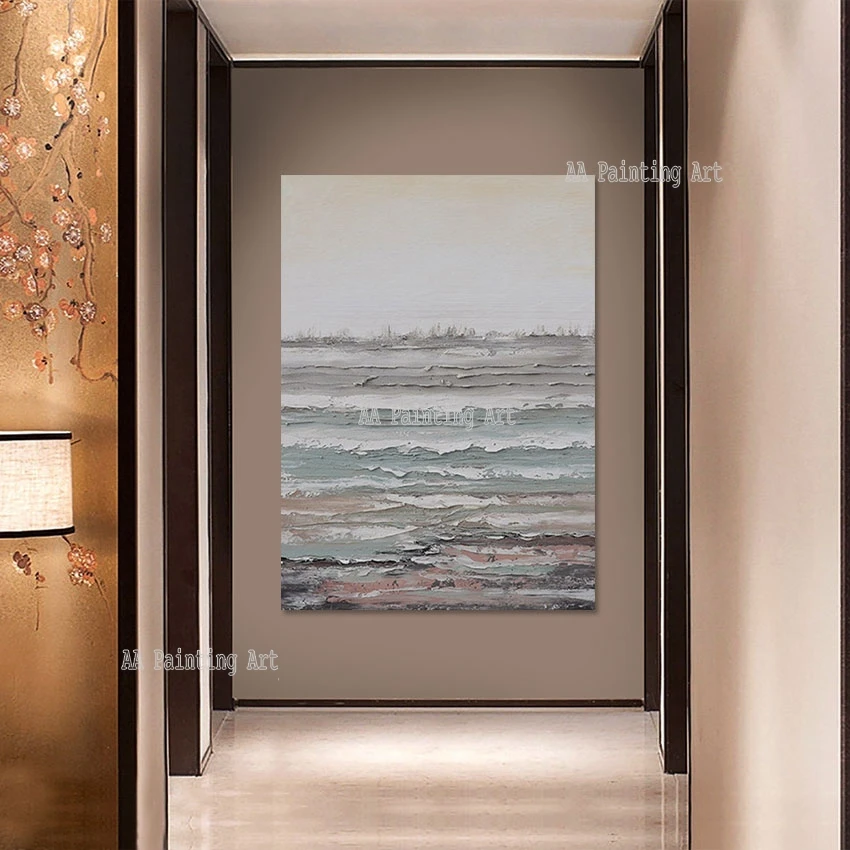 لوحة فنية حديثة بدون إطار، لوحة زيتية ذات نسيج سكين، عمل فني لصور جدارية تجريدية، تخفيضات كبيرة، لوحات مخصصة #3