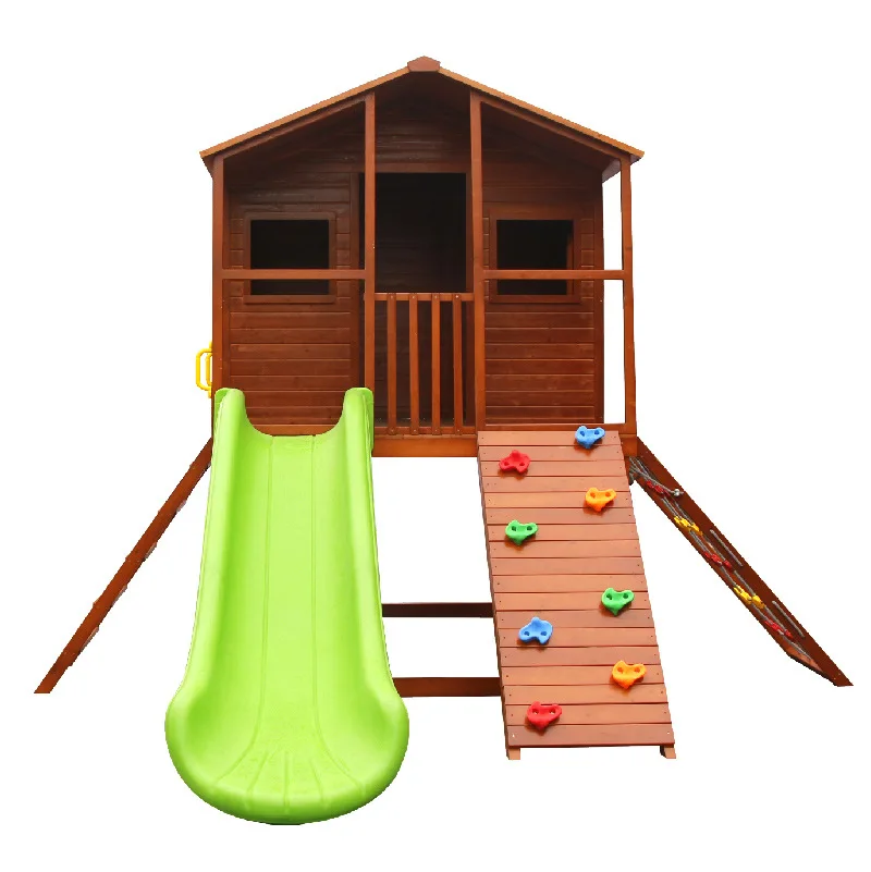 Outdoor Cabin Assembly Preservative Wood Children's Tree House Games Kindergarten Slide Climbing Movable Wood House