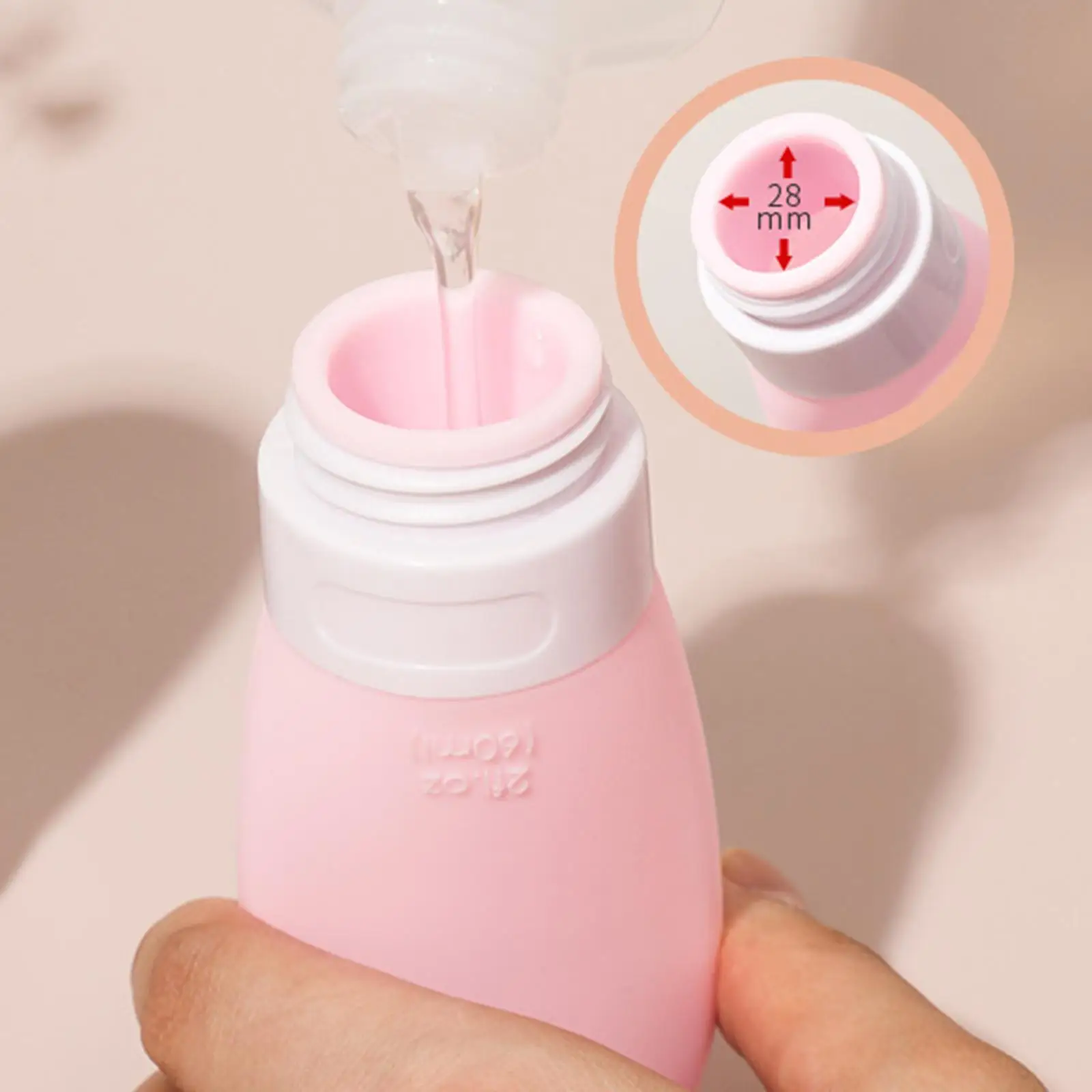 Bouteille de voyage en Silicone compressible, vide, étanche, récipient de liquide rechargeable de 60ml pour les activités scolaires de gymnastique à domicile