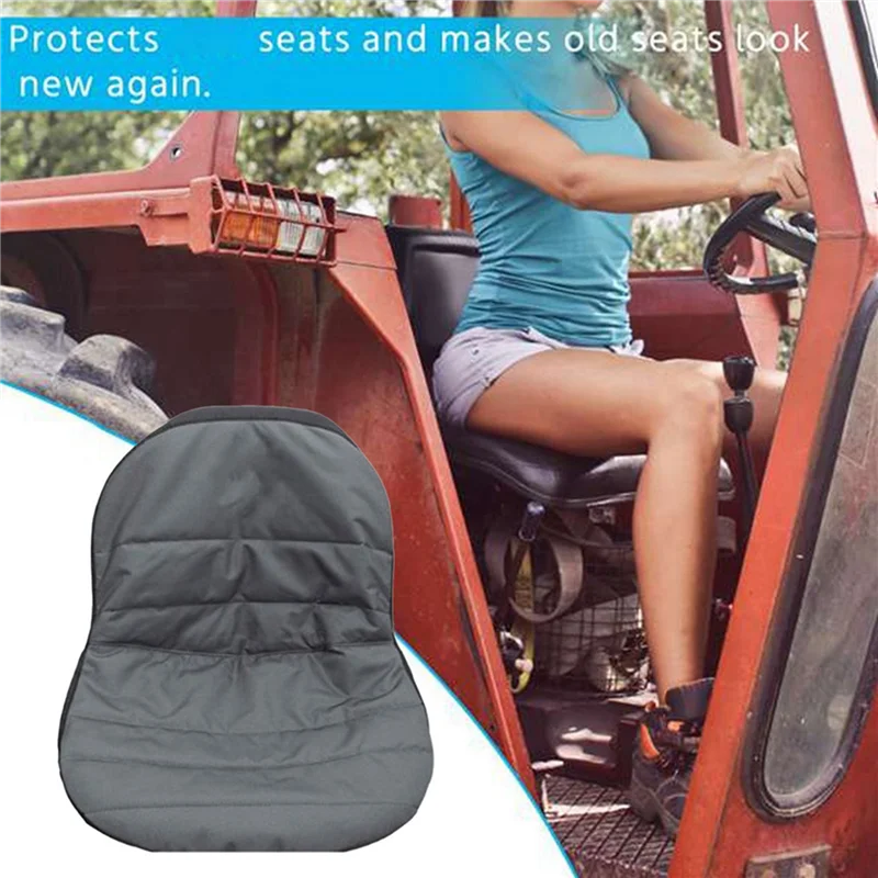 

Y67A-3X Universal Riding Lawn Mower Tractor Seat Cover Padded Comfort Pad Storage Pouch Medium (Gray)
