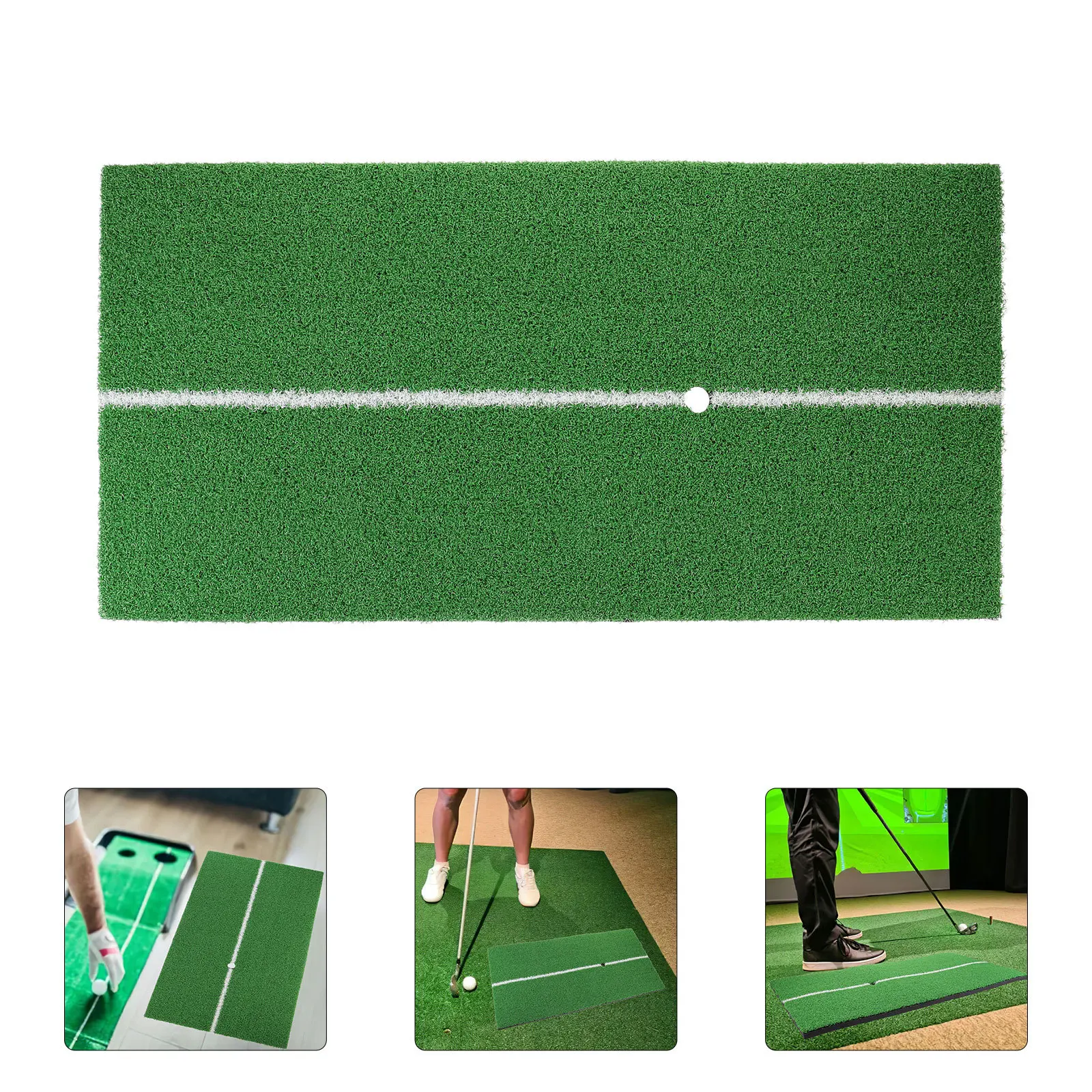 

1pc Golf Practice Indoor Practice Swing Cushion Thick Floor Protection Pad For Home Office 30X60Cm Green Without Tee