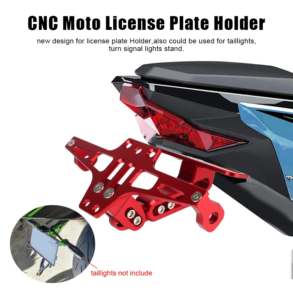 Motorcycle Rear License Plate Holder Fender Eliminator Kit Aluminium Alloy Moto Accessories Tail Mount Holder Frame Adjustable