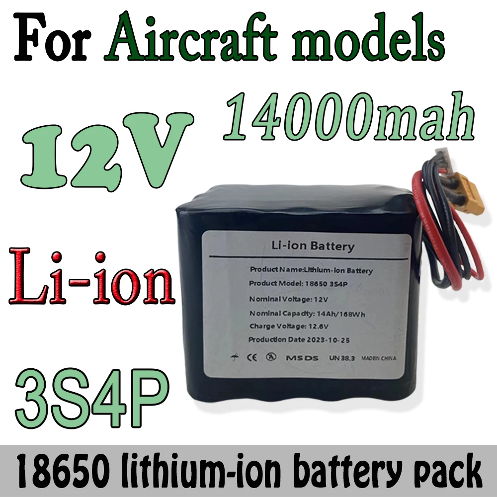 

Rechargeable Li-ion 3S4P Battery Pack 12V 14000mAh Battery Pack For Various RC Airplane Drone Quadrotor 18650