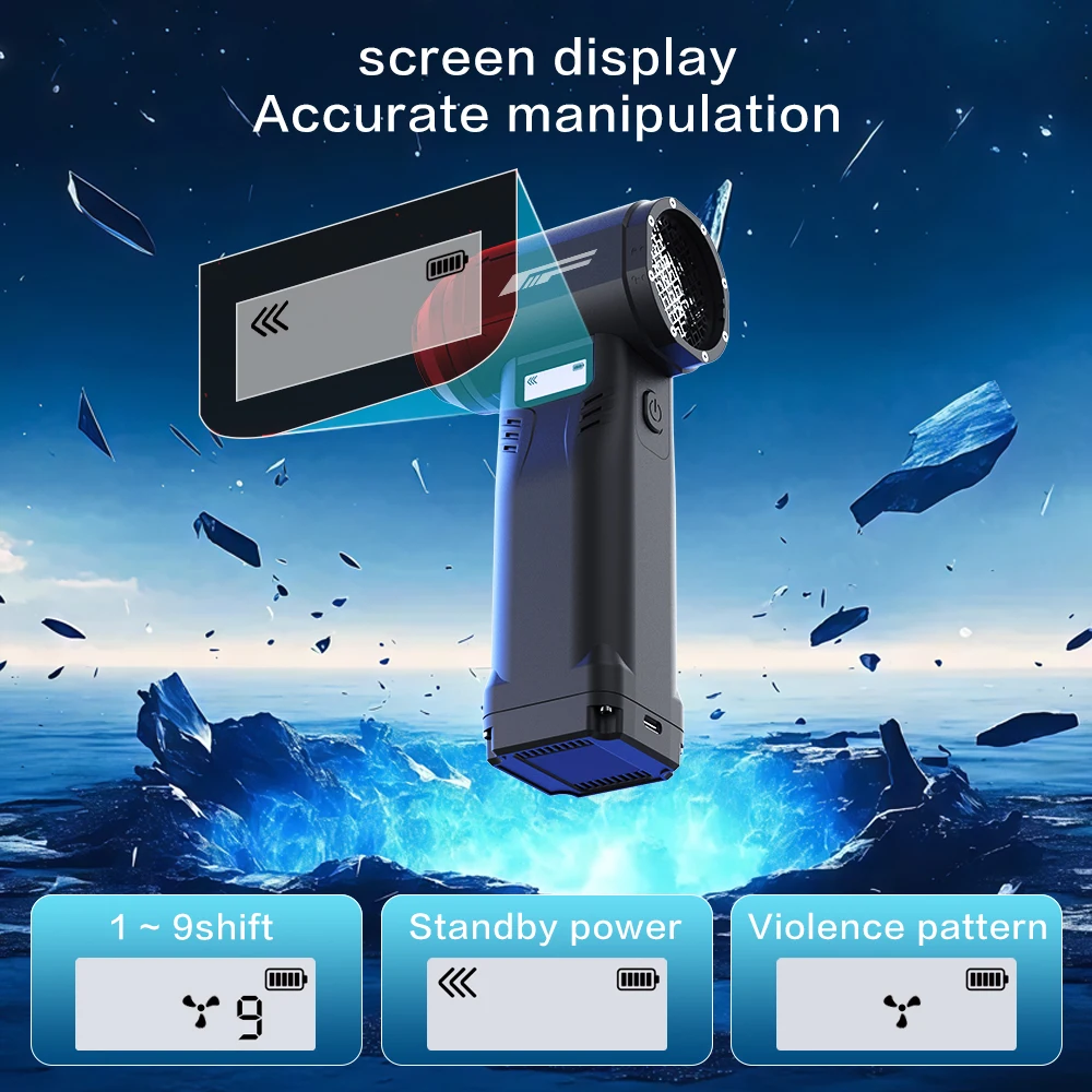 

High-Speed Air Purifier & Car Turbo Blower | 90,000 RPM Motor, 10-Speed, 10,000mAh Battery | For Home Air Cleaning, Car Dusting,