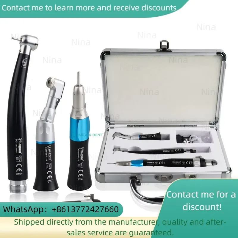 Hot Sales Handpiece 2/4 Holes Handpiece LED 1high Speed Led Triple Water Spray 1 Low Speed Handpieces Kit