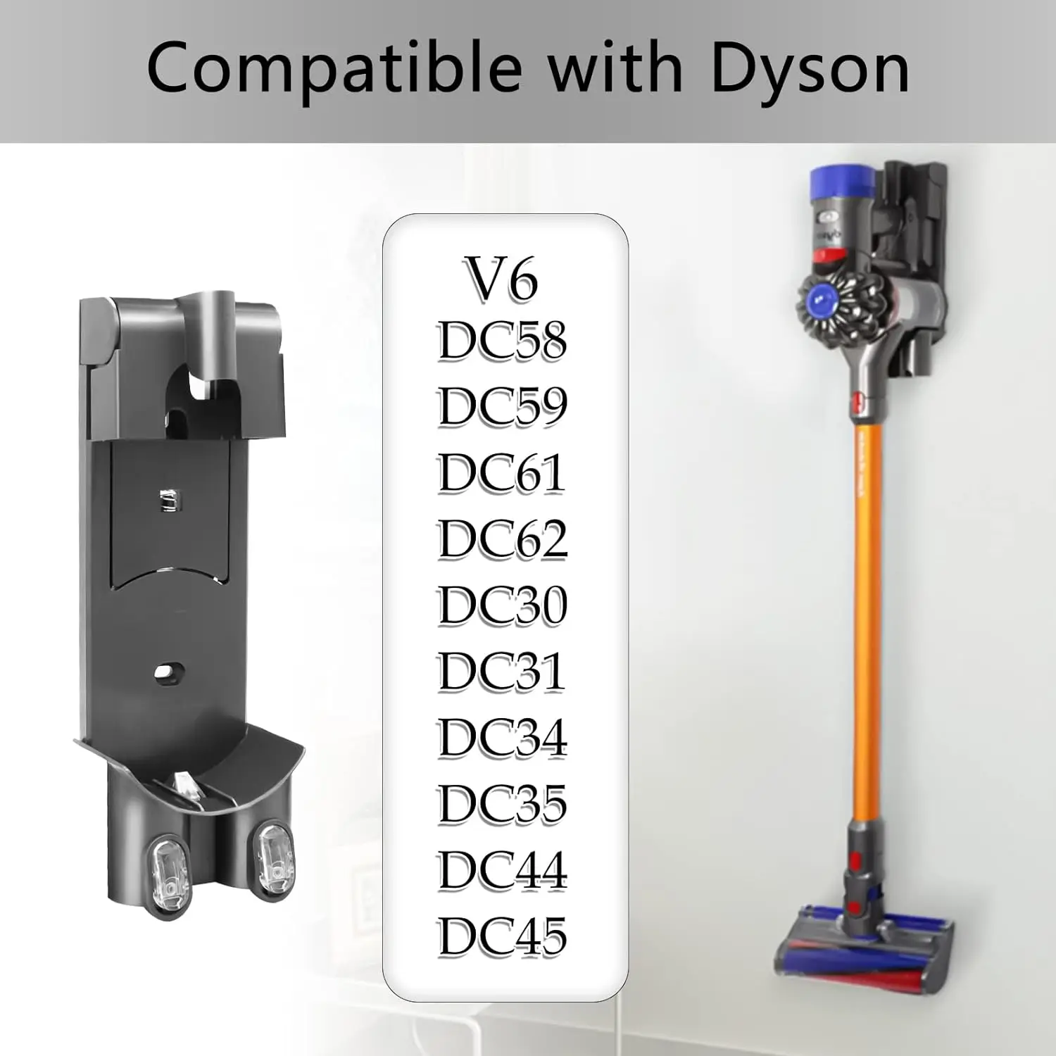 Docking Station Replacement Wall Mount Accessories Bracket Compatible with Dyson V6 DC58 DC59 DC30 Model Vacuums Vacuum Cleaner