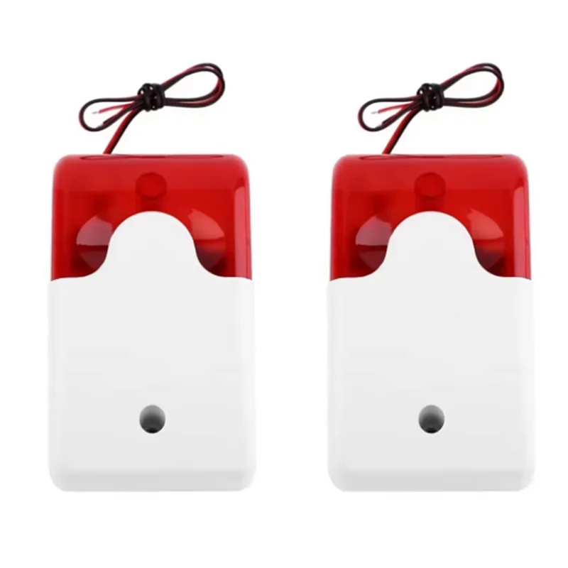 ABUL-Flash LED Strobe Light Wired Siren 12V Work For Burglar Alarm System Mini Strobe Siren Indicator Light Sound Alarm Siren