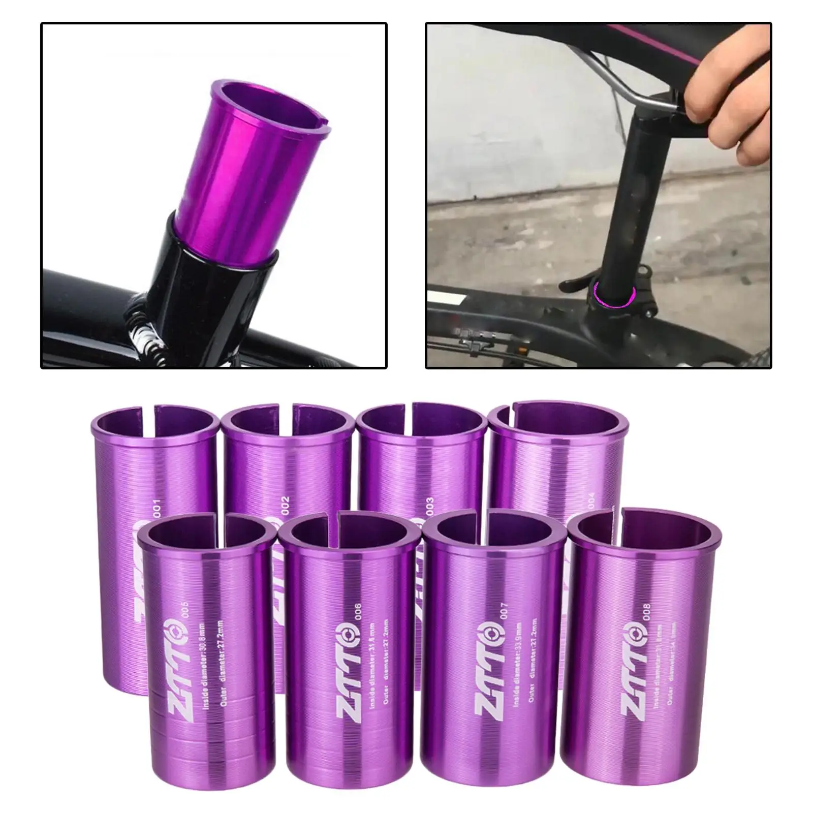 Road Bike Seat Post Shim/Alloy Tube Sleeve Adapter Seatpost Convert fit for Mountain Bike Seat Post Tube Shims