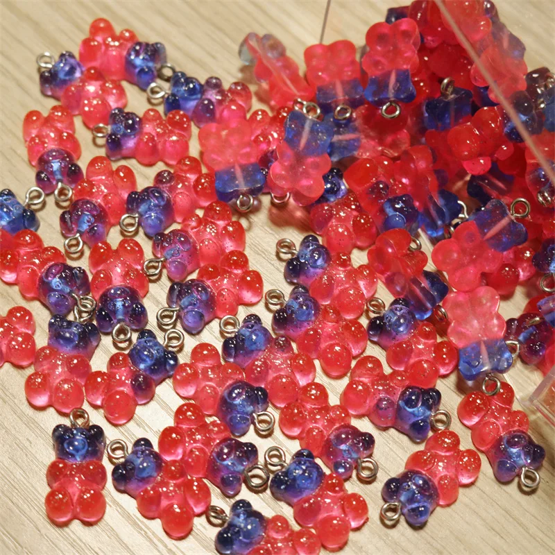 35 farben Nette Tier Gummibärchen Harz Charms Für Making Ohrringe Anhänger Halsketten Keychain DIY Schmuck Erkenntnisse